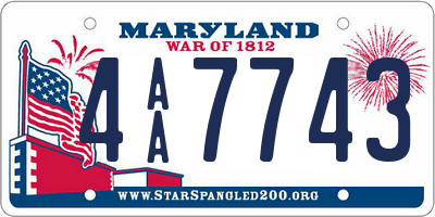 MD license plate 4AA7743