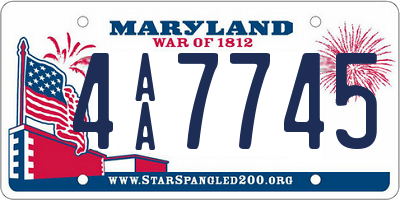 MD license plate 4AA7745