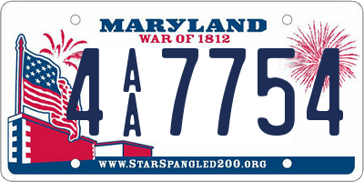 MD license plate 4AA7754