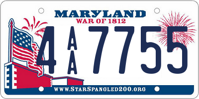 MD license plate 4AA7755