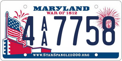 MD license plate 4AA7758