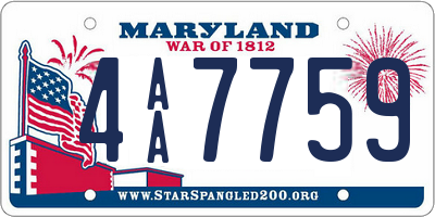 MD license plate 4AA7759