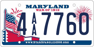 MD license plate 4AA7760