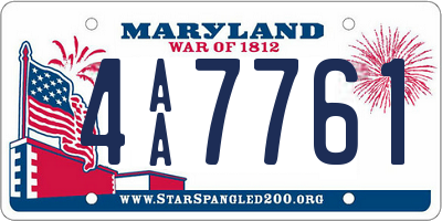 MD license plate 4AA7761