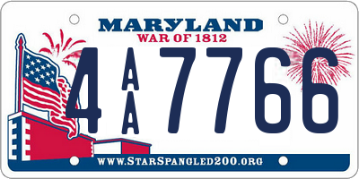 MD license plate 4AA7766