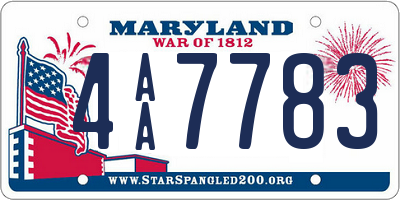 MD license plate 4AA7783