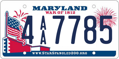 MD license plate 4AA7785