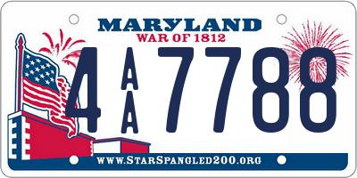 MD license plate 4AA7788