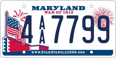 MD license plate 4AA7799