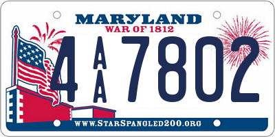 MD license plate 4AA7802