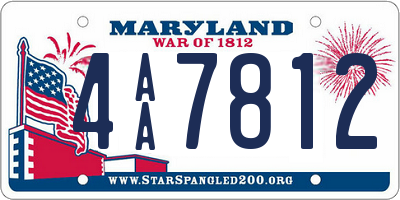 MD license plate 4AA7812