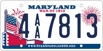 MD license plate 4AA7813