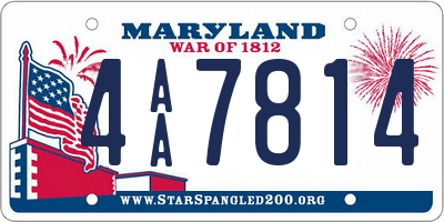MD license plate 4AA7814