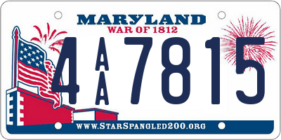 MD license plate 4AA7815
