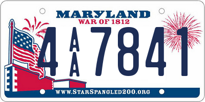 MD license plate 4AA7841