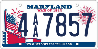 MD license plate 4AA7857