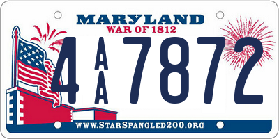 MD license plate 4AA7872