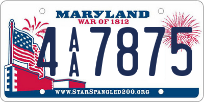 MD license plate 4AA7875