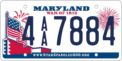 MD license plate 4AA7884