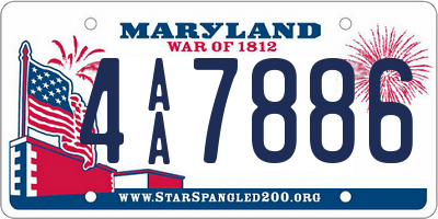 MD license plate 4AA7886