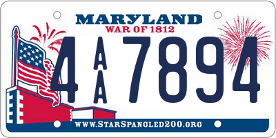 MD license plate 4AA7894