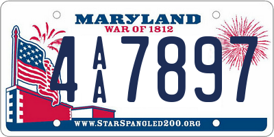 MD license plate 4AA7897