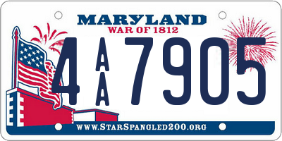 MD license plate 4AA7905