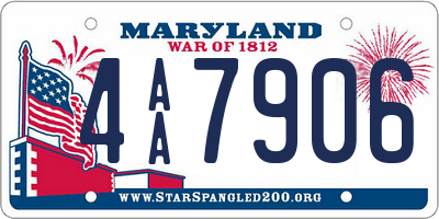 MD license plate 4AA7906