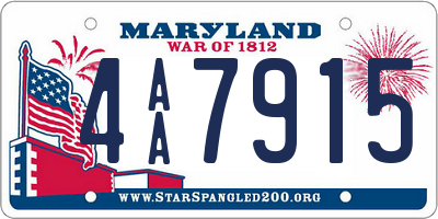 MD license plate 4AA7915