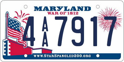 MD license plate 4AA7917