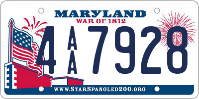 MD license plate 4AA7928