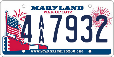 MD license plate 4AA7932