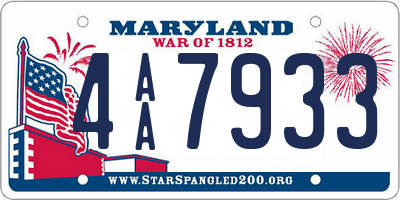 MD license plate 4AA7933