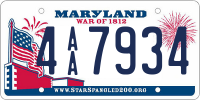 MD license plate 4AA7934