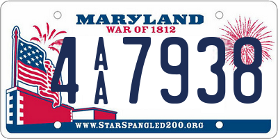 MD license plate 4AA7938