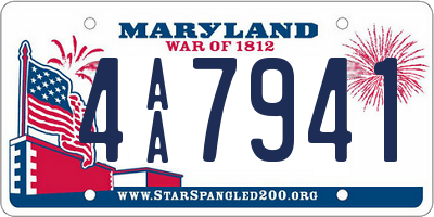 MD license plate 4AA7941