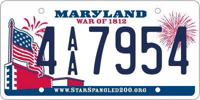 MD license plate 4AA7954