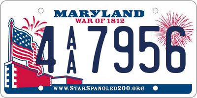 MD license plate 4AA7956