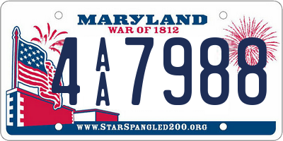 MD license plate 4AA7988