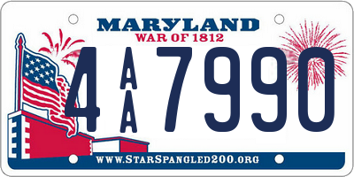 MD license plate 4AA7990