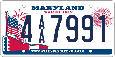 MD license plate 4AA7991