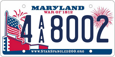 MD license plate 4AA8002