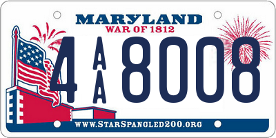 MD license plate 4AA8008