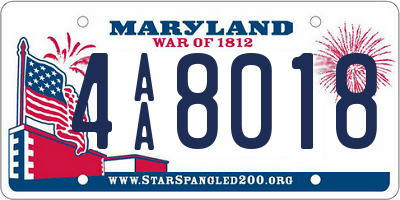 MD license plate 4AA8018