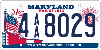 MD license plate 4AA8029