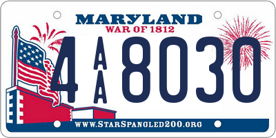 MD license plate 4AA8030