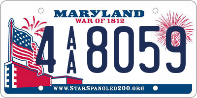 MD license plate 4AA8059