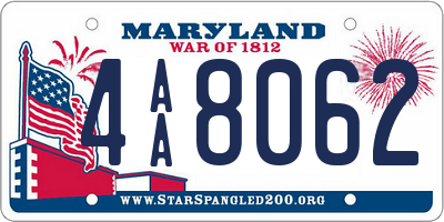 MD license plate 4AA8062