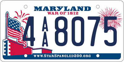 MD license plate 4AA8075