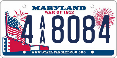MD license plate 4AA8084